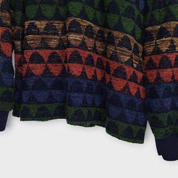 Vtg Focus‎ Golf Mens Sweater Sz XL Italy Multi Color Wool Preppy 70s - Picture 9 of 11